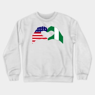 We Heart USA & Nigeria Patriot Flag Series Crewneck Sweatshirt